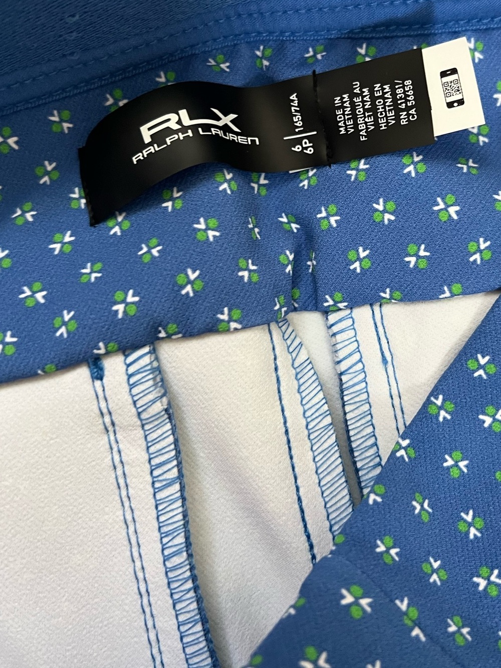 RLX Ralph Lauren Women’s Blue Floral Golf Pants Skinny Stretch NWT - Picture 10 of 10